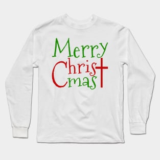 Jesus Cross Merry Christmas Long Sleeve T-Shirt